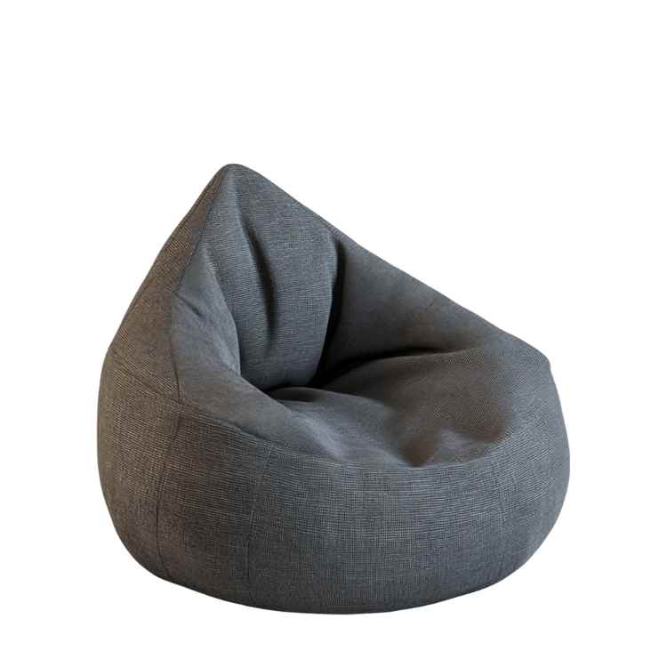 Black leather bean bag